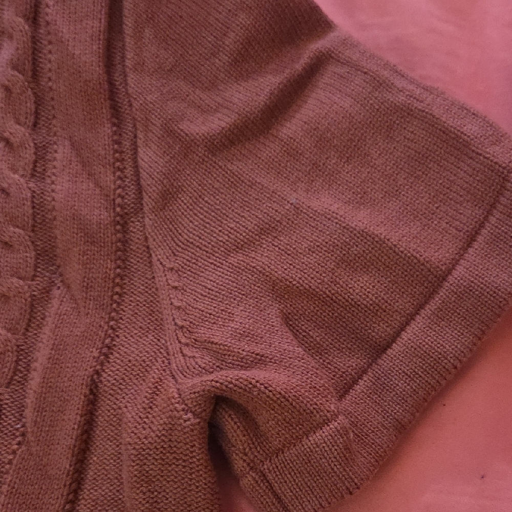 Rust Cable Knit Button-Up Shirt - Picture 7 of 10